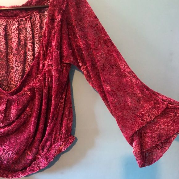 Free People Crushed Velvet Shirt NWOT!!❤️ - Picture 8 of 12